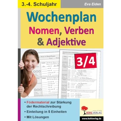 Abbildung von Wochenplan Nomen, Verben &amp; Adjektive: Fördermaterial zur Stärkung der Rechtschreibung