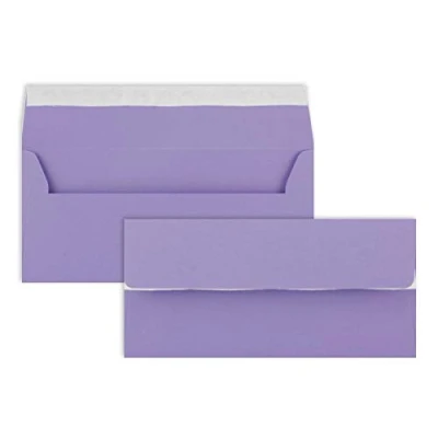 Abbildung von 75 Brief Umschläge DIN Lang Violett 110 g/m² 11 x 22 cm sehr formstabil Haftklebung Qualitätsmarke: FarbenFroh by GUSTAV NEUSER