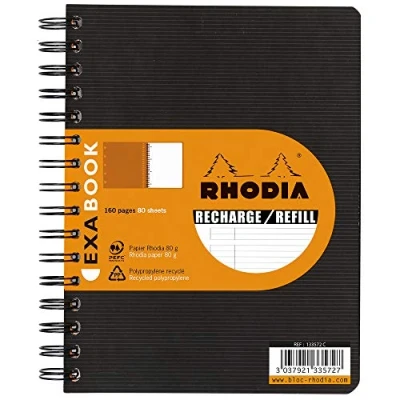Abbildung von Rhodia 133576C SpiralBlock (DIN A5, 16x21 cm, liniert, ideal für Ihre Notizen, 80 Blatt) 1 Stück schwarz
