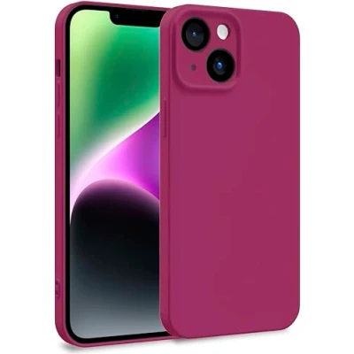 Abbildung von MyGadget Hülle für iPhone 14 Zweilagige Handyhülle mit Kameraschutz Cover Innenfutter &amp; Silikon außen Wein Rot