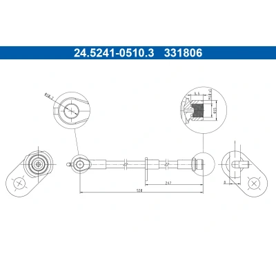 Abbildung von ATE 24.5241 0510.3 Bremsschläuche 520mm M10x1mm