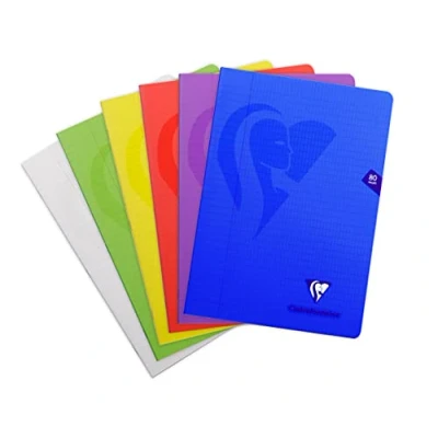 Abbildung von Clairefontaine 303127C Schulheft / Heft Mimesys, geheftet, DIN A4 21x29,7 cm, 40 Blatt 90g, kariert 4x8 mit Rand, Einband aus PP, farbig sortiert, 1 Stück