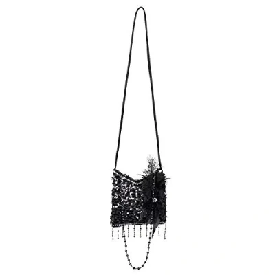 Abbildung von Boland Handtasche 20er Jahre Pailletten Handtasche, Schwarze mit und Federn