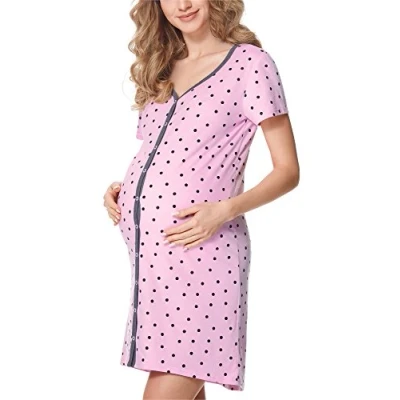 Abbildung von Bemammy Nachthemd, Damen, Größe: XXL, Pinkdotsgraphite