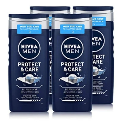 Abbildung von NIVEA Men 4er Pack Duschgel für Körper, Gesicht &amp; Haar, 4 x 250 ml Flasche, Original Care
