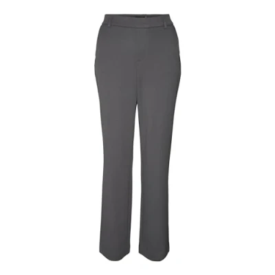 Abbildung von Vero Moda Vmmaya MR Straight Solid Stoffhose, Damen, Größe: XXLx32, Grey pinstripe