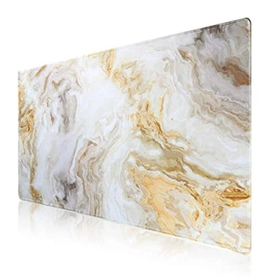 Abbildung von Jahosin XXL Gaming Mauspad, Erweitertes Mauspad,genähte Kanten,2mm,rutschfeste Gummibasis,90x40cm,Schreibtischunterlage für Gaming/Büro/Geschäft 90x40 marbleuk