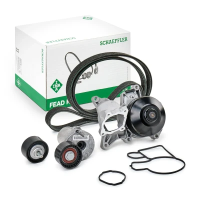 Abbildung von INA 529 0370 30 Wasserpumpe + Keilrippenriemensatz mit Generatorfreilauf prüfen und ggf. erneuern BMW: X1, 3 Limousine, 1 Schrägheck