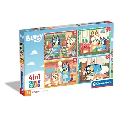 Abbildung von Clementoni® Puzzle Bluey, 4in1 Supercolor, 72 Puzzleteile, Made in Europe, FSC® schützt Wald weltweit