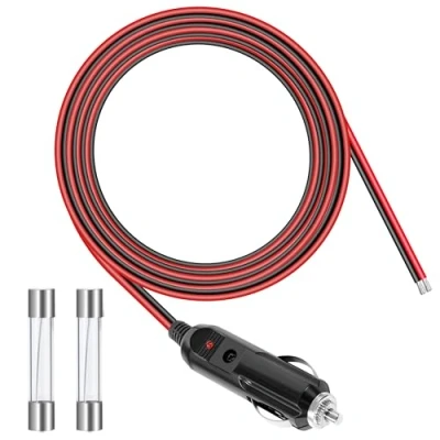 Abbildung von GUNGY Zigarettenanzünder Stecker 12V Autostecker mit 2M Verlängerungskabel 14AWG Steckerkabel Sicherung 15A für Auto LKW Wohnmobil Buchse