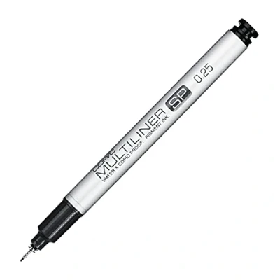 Abbildung von COPIC Multiliner SP 0,25 mm, Black, Aluminium Fineliner mit einer feinen Spitze und wasserbeständiger Pigmenttinte