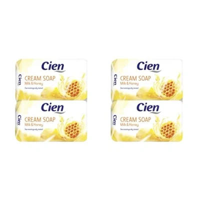 Abbildung von Cien Cremeseife Milch und Honig mit Mandelöl, ohne Mikroplastik, 4er Pack, 4 x 150 g (= 600 g)