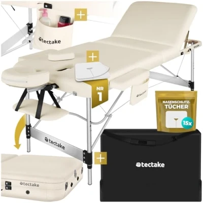 Abbildung von tectake Massageliege 3 Zonen (Set, 1 St., mit Tragetasche), Breite 78 cm, Polsterung 5 cm