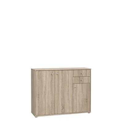 Abbildung von FORTE TEMPRA 2 Kommode mit 3 Türen und Schubladen, Holzwerkstoff, Sonoma Eiche, 108.8 x 85.5 34.8 cm