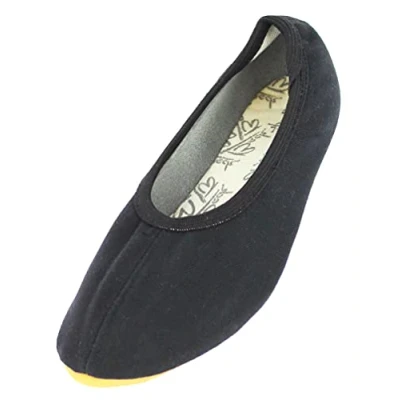 Abbildung von Beck Schläppchen aus Baumwolle, Gummisohle Gymnastikschuh (rutschfest) Handmade in Erlenbach