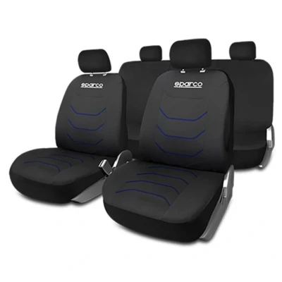Abbildung von SPARCO CORSA SPCS441BL Sitzschonbezug schwarz, Blau Polyester vorne und hinten