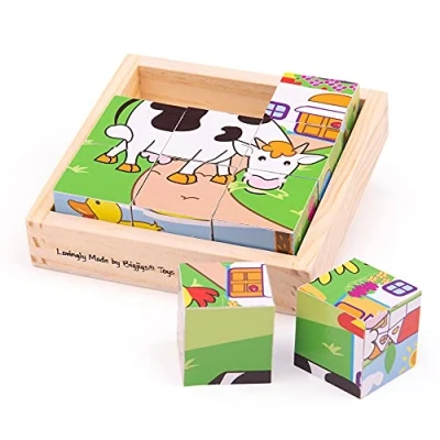 Abbildung von Bigjigs Toys Bilderwürfel Puzzle Tiere