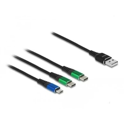 Abbildung von DeLOCK USB Ladekabel 3 in 1 Typ A zu Micro / 2 x Type C 30 cm