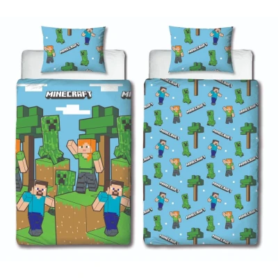 Abbildung von Bettwäsche Minecraft Steve und Alex Mikrofaser Set, Minecraft, Mikrofaser, 2 teilig, Deckenbezug 135 140x200 cm 60x70 Kissenbezug