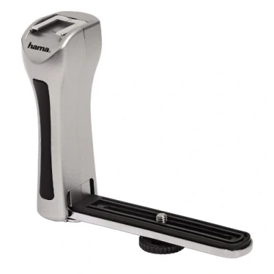 Abbildung von Hama Klappbare Blitzschiene für Camcorder Mit Stativgewinde, ergonomischen Handgriff, 125 x 130 mm, Digi Klapp, Silber