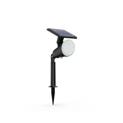 Abbildung von Philips Outdoor Solar Jivix Spotleuchte Spiess 1,4W, Tageslichtsensor, 2700 Kelvin, IP44 wetterfest, schwarz