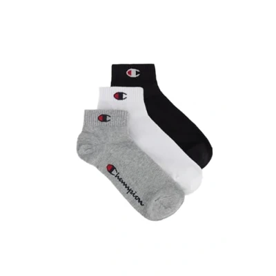 Abbildung von Champion Unisex 3ER Packquarter Basic LOGO Socken, Größe: 35 38, Schwarz weiß grau