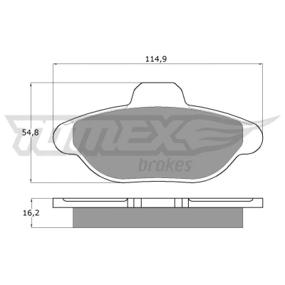 Abbildung von TOMEX brakes TX 10 33 Bremsbelagsatz Vorderachse nicht für Verschleißwarnanzeiger vorbereitet FIAT: Cinquecento, Cinquecento Kasten / Schrägheck