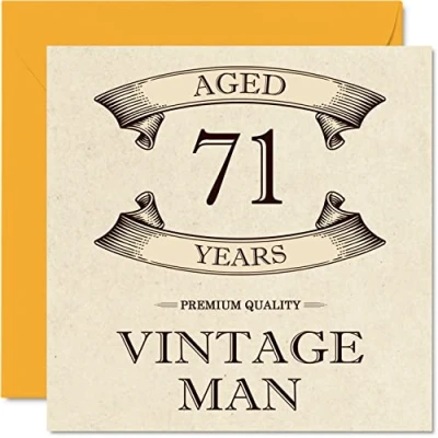 Abbildung von Geburtstagskarte zum 71. Geburtstag für Männer im Alter von 71 Jahren lustige Opa, Vater, Ehemann, Onkel, Bruder, Großvater, 145 mm x Grußkarten,