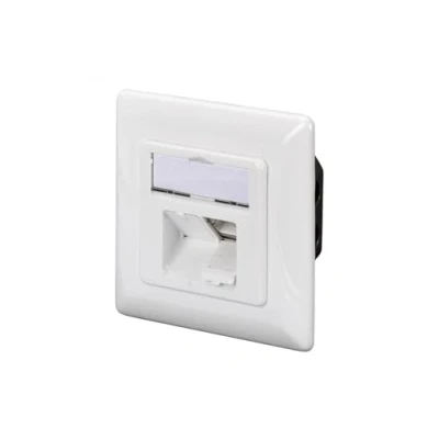 Abbildung von DIGITUS Anschlussdose Cat 6 2 Port RJ45 Unterputz Netzwerk Dose Zuführung Horizontal Designfähig Reinweiß