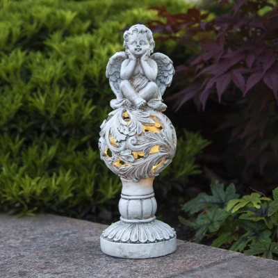 Abbildung von STAR TRADING LED Dekoobjekt Solar Engel Gartenfigur Grabdeko 27cm 6 Stunden Leuchtdauer Sensor, Classic, warmweiß (2100K bis 3000K)