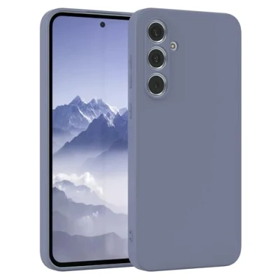 Abbildung von EAZY Case Silikonhülle für Samsung Galaxy A55 Hülle Silikon Blau weich stoßfeste Handyhülle Schutzhülle mit Kameraschutz Dünn Premium Schutz Cover TPU Phone Bumper in Eisblau