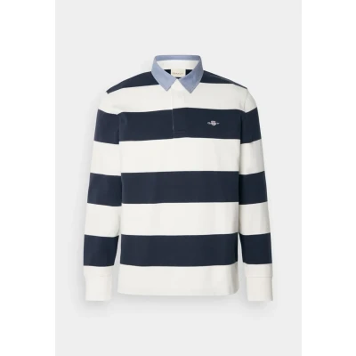 Abbildung von GANT Chambray Stripe Heavy Rugger Langarmshirt, Herren, Größe: 4XL, Eggshell