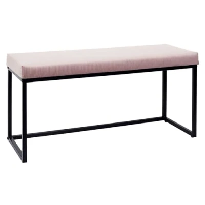 Abbildung von HOME DECO FACTORY HD6835 Sitzbank, Rosa Samt, Cotele, Metall Eisen, Textil Polyester Polsterung Polyurethan, Rosenpulver, 100.00 x 39.00 49.00 cm