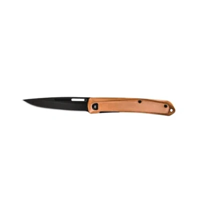 Abbildung von Gerber Taschenmesser mit Gürtelclip, Affinity, Klingenlänge: 9,4 cm, Kupfer/D2 Stahl, Braun/Schwarz, 30 001869