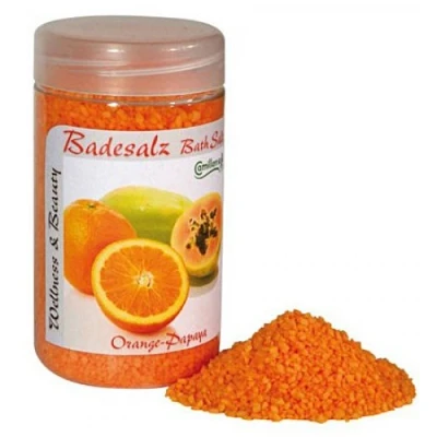 Abbildung von Badesalz Orange, Papaya, Camillen 60, Fussbad Badezusatz für die Füsse, mit Fruchtextrakt, 350 g