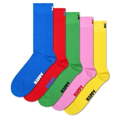Abbildung von Happy Socks 5 PACK Solid Socken, Größe: 36 40, Mehrfarbig