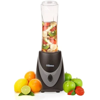 Abbildung von Tristar Standmixer BL 4485 Smoothie Maker, 250 W, 500ml Becher Blender to go Edelstahlklingen mit Deckel