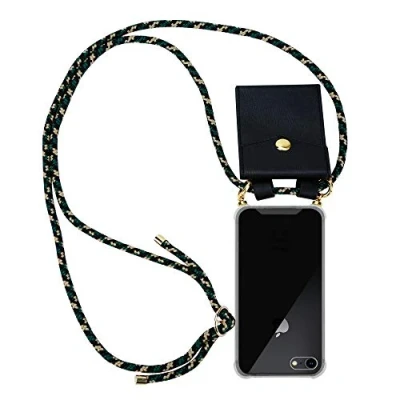 Abbildung von Cadorabo Handykette kompatibel mit Apple iPhone 7 7S 8 SE 2020 Schutzhülle TPU Silikon Case Necklace Design Slim Kordel Band Etui Rundumschutz Hülle für in Grün