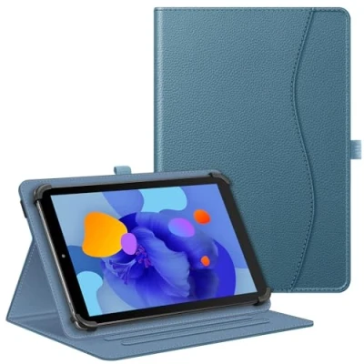 Abbildung von Fintie Tablet Universal Hülle für Blackview Tab90 11 Zoll/Tab 70/Tab 80 10&quot;, TECLAST M50HD 2024, SGIN/HotLight/DOOGEE/Lville 10.1 Zoll, Multi Winkel 9 Zoll Tablet, Dunstblau