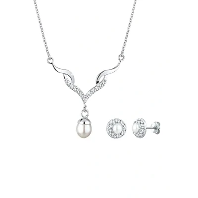 Abbildung von Elli Schmuckset mit Kristalle und Süßwasserzuchtperle