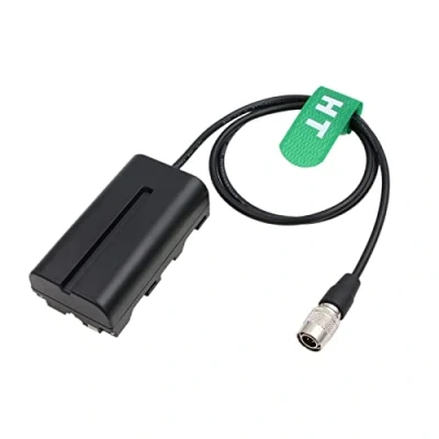 Abbildung von HangTon Hirose 4 Pin NP F 970 F570 F550 Dummy Akku Power für Atomos Shogun Inferno Ninja Monitor, BMPCC 6K Pro Kamera, Zoom F6