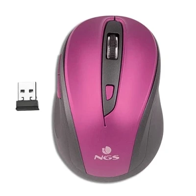Abbildung von NGS EVO MUTE PURPLE Kabellose Optische Maus, 2.4GHz, USB Maus für Computer oder Laptop mit 5 LautloseTasten und Scrollfunktion, 800/1600dpi, Lila