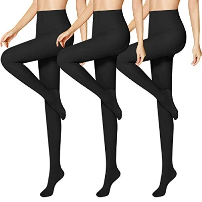 Abbildung von Libella 3er bunte Strumpfhose Damen blickdichte Feinstrumpfhose für Mikrofaser 80 DEN 27227 Schwarz L
