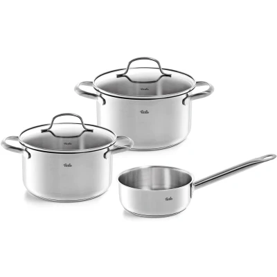 Abbildung von Fissler Topf Set &quot;San Francisco&quot;, Edelstahl 18/10, (Set, 3 tlg., Kochtopf 20/24 + Stielkasserolle 16cm oD), spülmaschinengeeignet