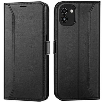 Abbildung von Verco Handyhülle für Samsung Galaxy A03, 6,5 Zoll Premium Klapphülle Handy Flip Case A03 Hülle Book Tasche, Schwarz