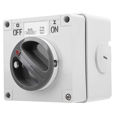 Abbildung von IP66 Wasserdichter Schalter 250V 2 Positionen Drehwahlschalter Staubdichter Ein Aus für den Außenbereich(2P40A)