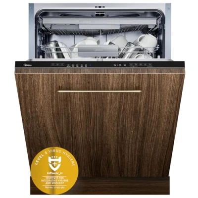 Abbildung von Midea SV 7.03M14B Spülmaschine Vollintegriert 60 cm,14 MGD, Besteckschublade, Hygienepflege+, Einbaugeschirrspüler mit WIFI, 7 Programme, 42dB, Dualzone Wash, Extra Trocknen, Vollwasserschutz