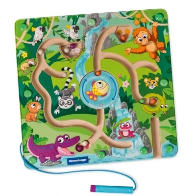 Abbildung von Ravensburger Spiel Play+ Magnetisches Holz Labyrinth: Dschungel, Kinderspiel, Made in Europe, FSC® schützt Wald weltweit