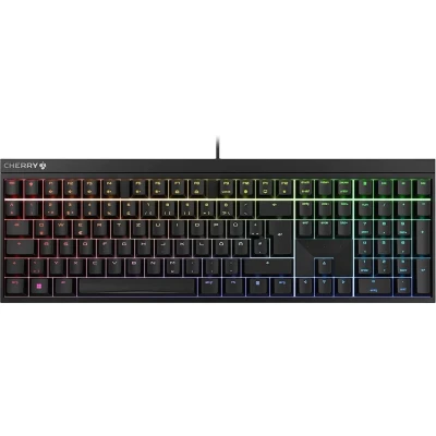 Abbildung von CHERRY MX 2.0S, Kabelgebundene Gaming Tastatur mit RGB Beleuchtung, Deutsches Layout (QWERTZ), Designed in Germany, Original SILENT RED Switches, Schwarz