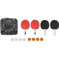 Abbildung von HUDORA Tischtennis Set Friends hochwertiges Tischtennisschläger mit 4 Schlägern &amp; 8 Bällen Ping Pong Schläger inkl. Aufbewahrungstasche für Spieler
